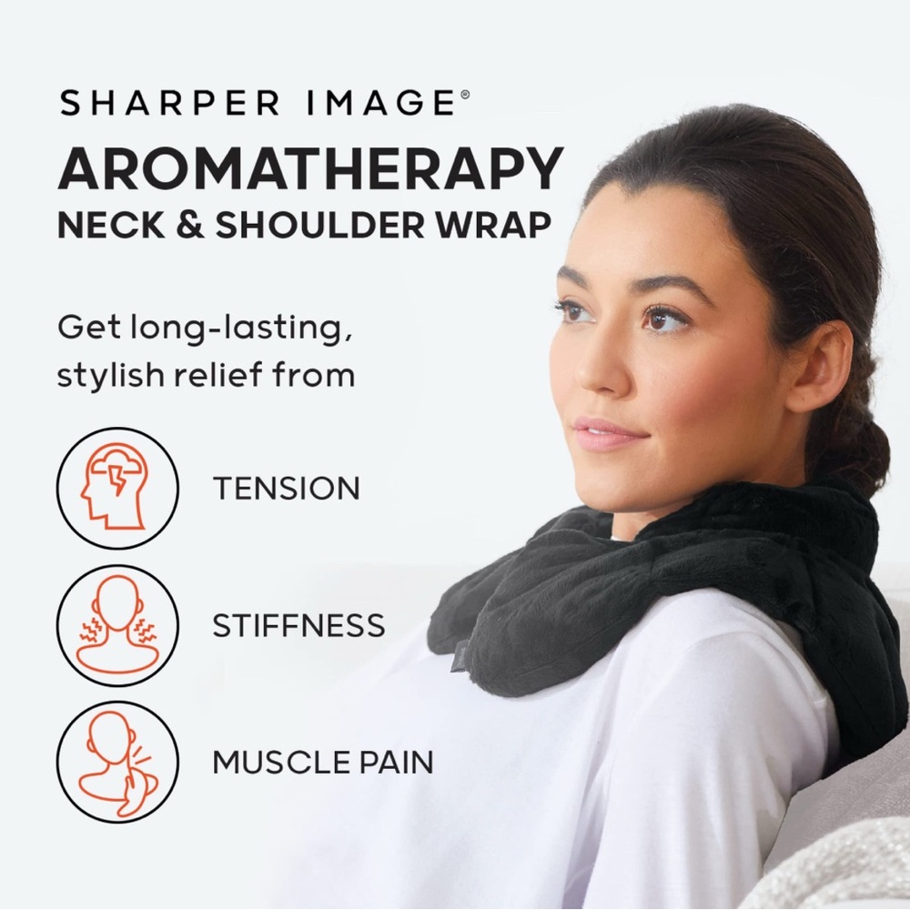 Sharper Image “Heated Aromatherapy Neck and Shoulder Wrap” in gray